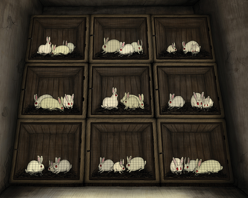 Rabbits house_animation background, 2010