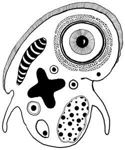 Cell creature, digital painting 2010, 42x30 cm